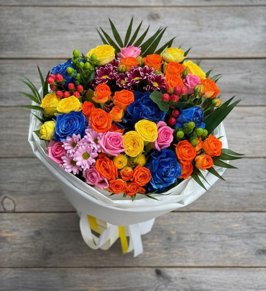 Букет цветов из: Розы и Хризантемы в Пелагиаде