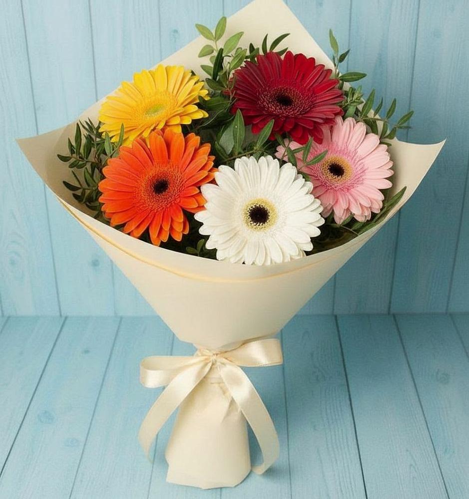 Букет цветов из: Герберы в Пелагиаде