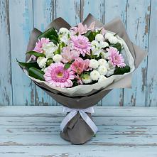 Букет цветов из:  Герберы, Альстромерии и Хризантемы #REPLACE_PRED# Пелагиаде