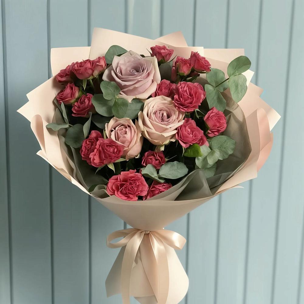 Букет цветов из: Гвоздики и Розы в Пелагиаде