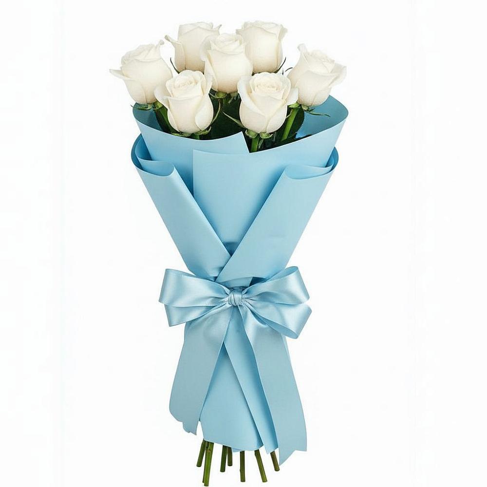 Букет 7 белых роз Проуд в Пелагиаде