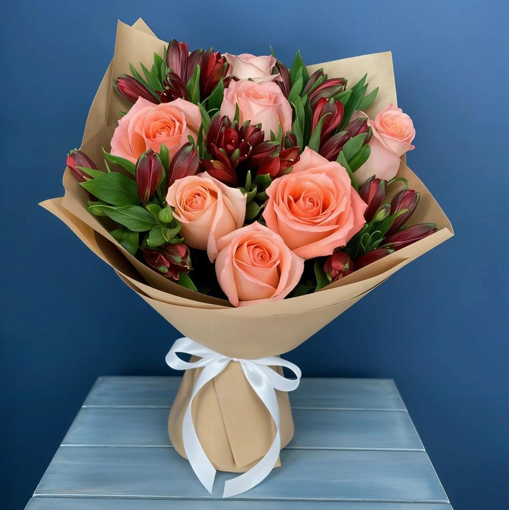 Букет цветов из: Розы и Альстромерии в Пелагиаде