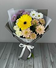 Букет цветов из:  Розы, Герберы и Хризантемы в Пелагиаде