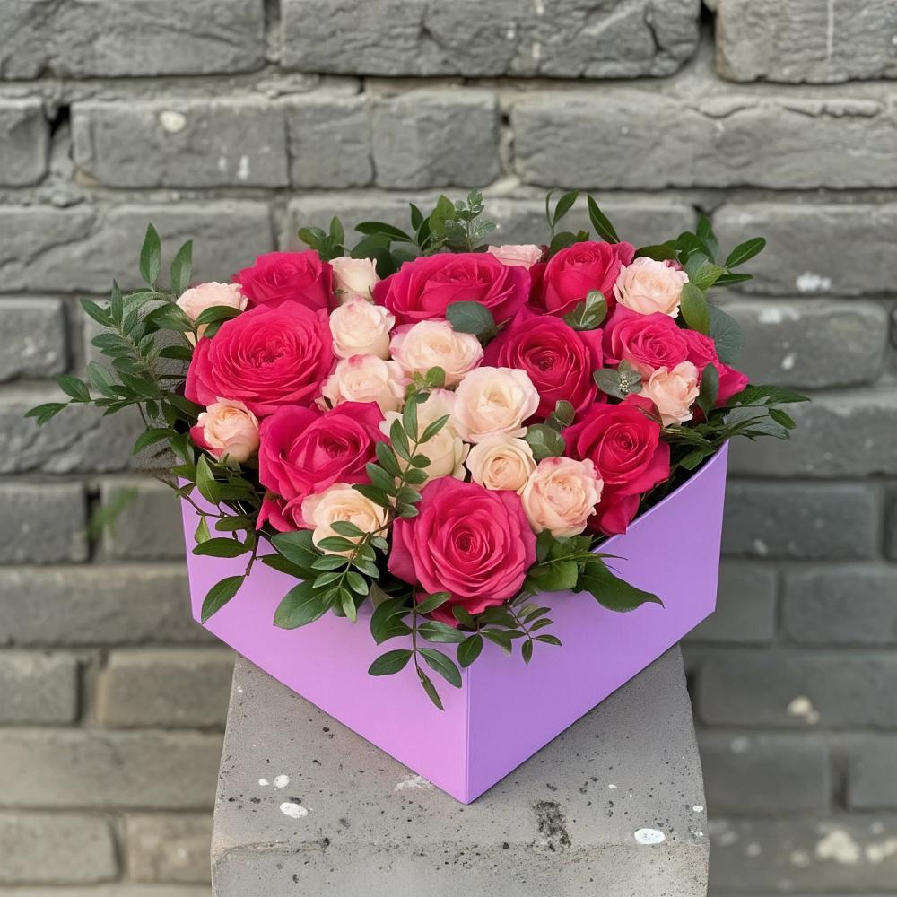 Цветочная композиция из Розы в коробке в Пелагиаде