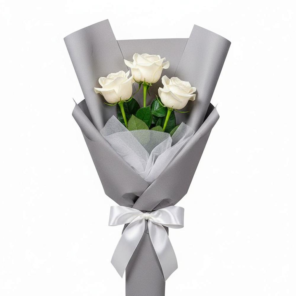 Букет 3 белые розы в Пелагиаде