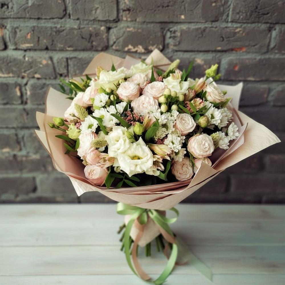 Букет цветов из: Альстромерии, Розы и Хризантемы в Пелагиаде