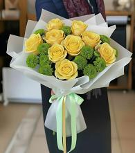 Букет цветов из:  Хризантемы и Розы в Пелагиаде