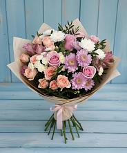 Букет цветов из:  Хризантемы, Розы и Альстромерии в Пелагиаде