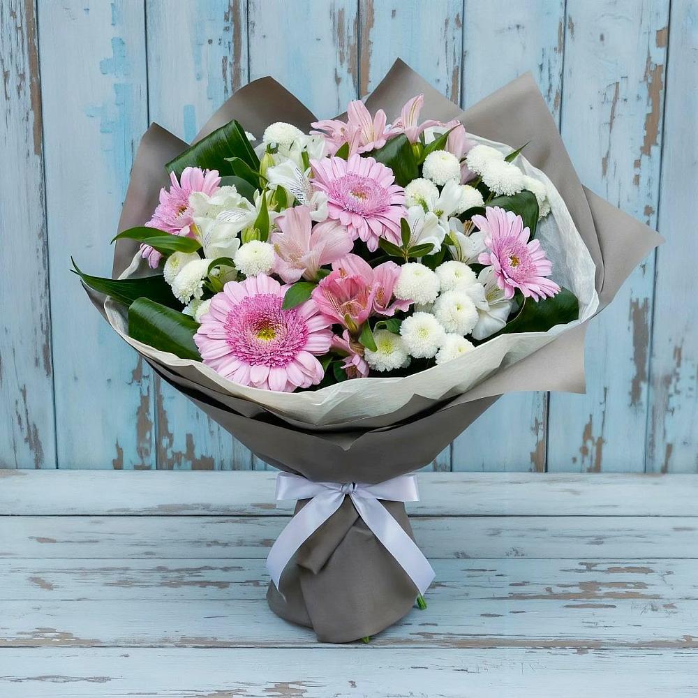 Букет цветов из: Герберы, Альстромерии и Хризантемы в Пелагиаде