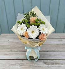 Букет цветов из:  Герберы, Розы и Хризантемы в Пелагиаде