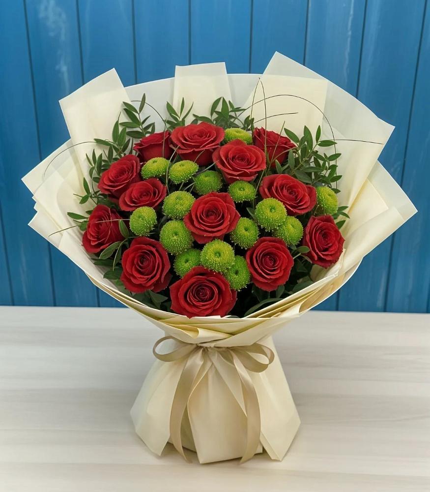 Букет цветов из: Розы и Хризантемы в Пелагиаде