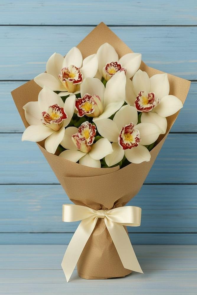 Букет цветов из: Орхидеи и Розы в Пелагиаде