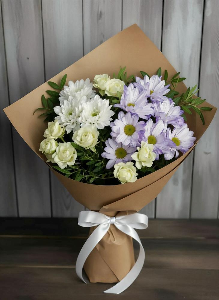 Букет цветов из: Хризантемы и Розы в Пелагиаде